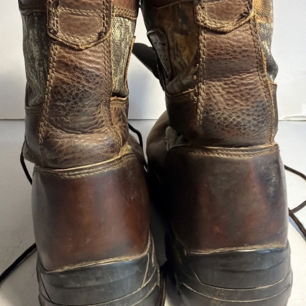 Hunting Boots Mens 11 1/2 Tracker Tecs Brown Camo Insulated Waterproof Leather